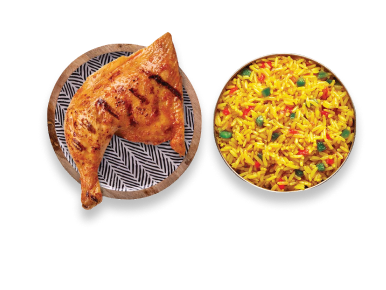 1/4 Chicken
+ Rice